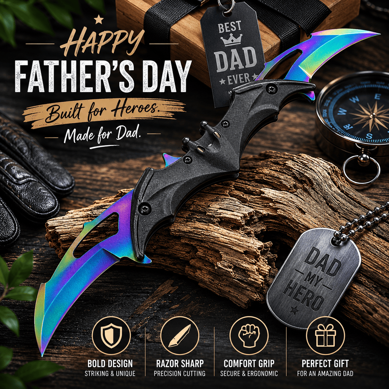 🎁 Father’s Day 50% OFF🔥Dual Blade Tactical Folding Knife