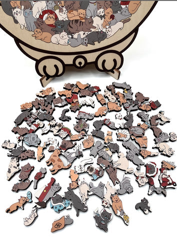 PurrMuse – Artistic Morandi Cat Puzzle