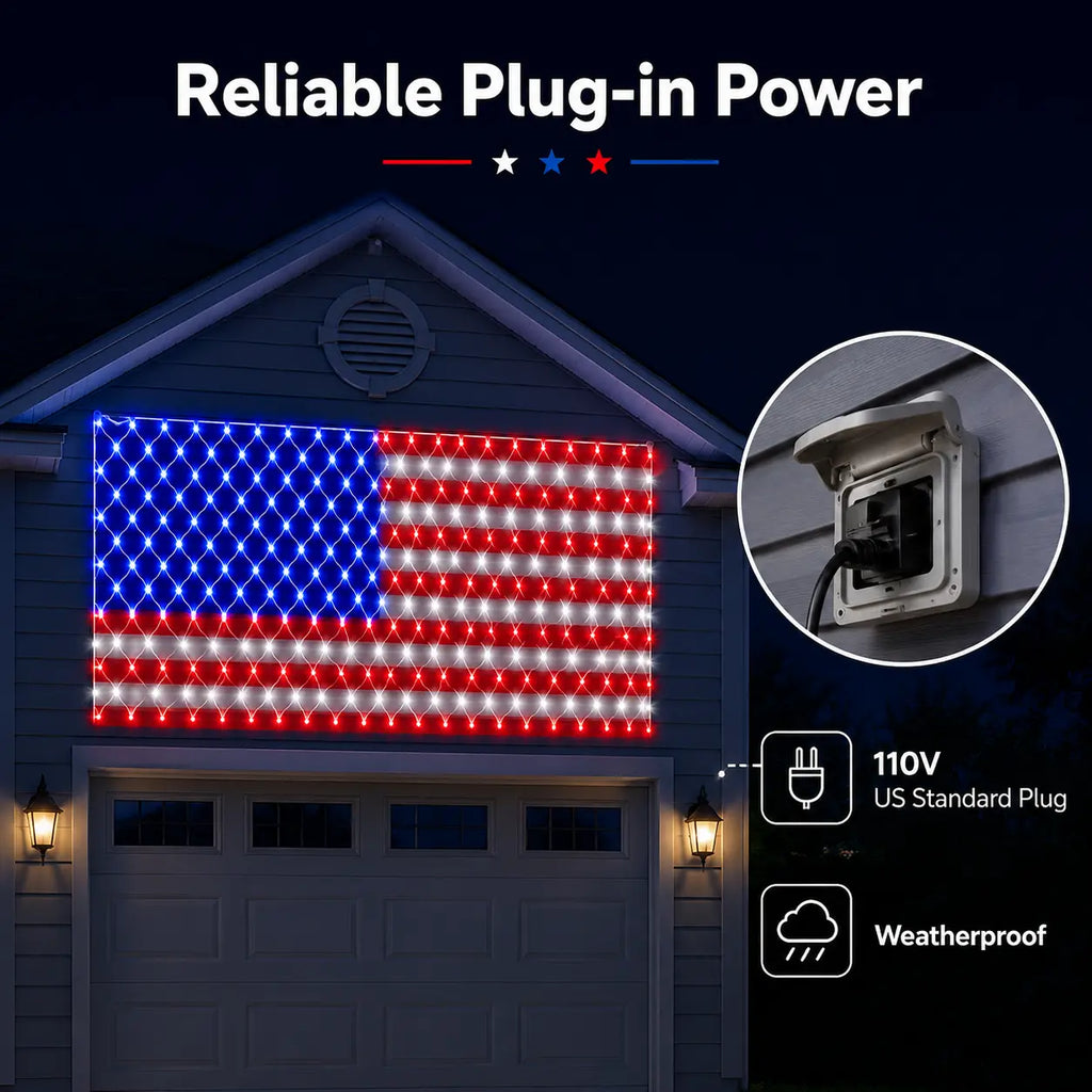 FreedomShine – Solar Powered Patriotic Flag Lights