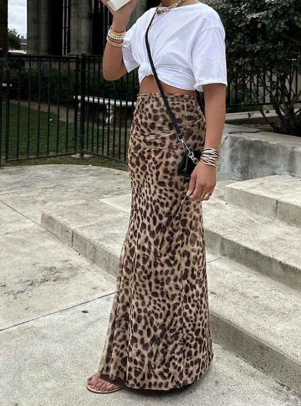 🔥Hot Sale 49% OFF-Women's High Waist Bodycon Leopard Printed Skirt