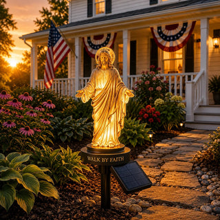 FaithGlow – Solar Jesus Garden Light