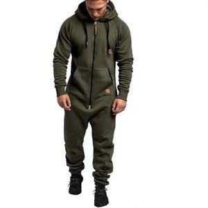 Men's hooded fleece lined jumpsuit