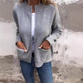 AutumnAura Zip – Soft Knit Jacket