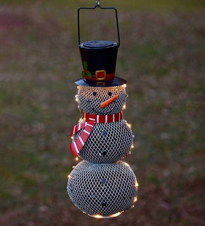 WinterBright Feeder | Solar Snowman Bird Feeder