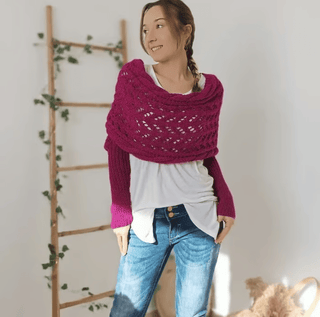 🧶Gestrickter Zopfmuster-Umhang, Bolero für Damen