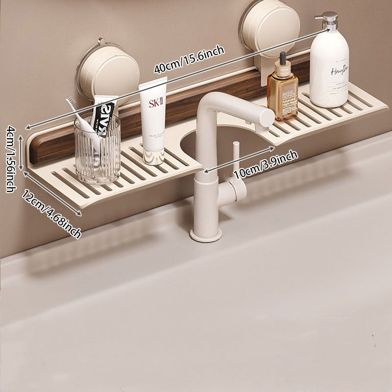 WalnutFlow - No‑Drill Faucet Organizer Rack