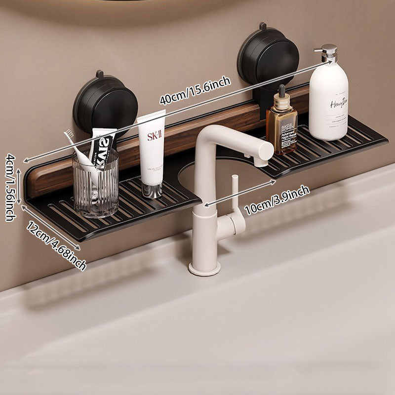 WalnutFlow - No‑Drill Faucet Organizer Rack
