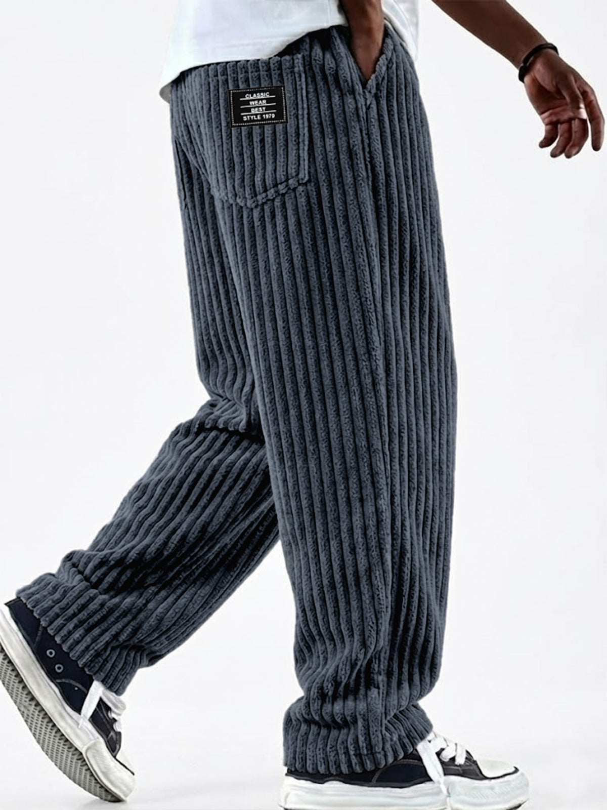 ClassicWeave – Comfortable Wide Striped Corduroy Pants