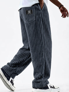 ClassicWeave – Comfortable Wide Striped Corduroy Pants