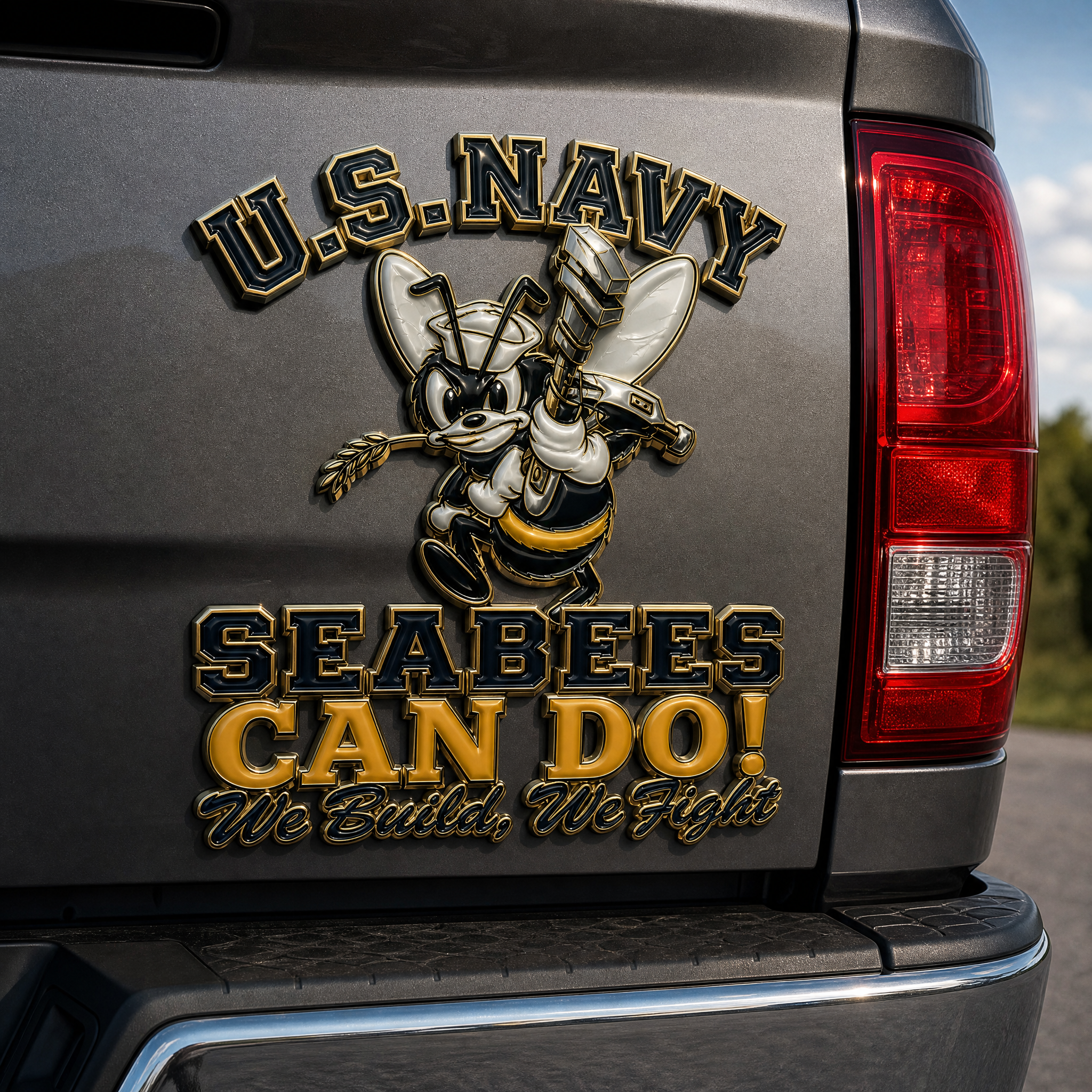 🐝 Last Day Promo: 49% OFF 🛠️U.S. Navy Seabees Veteran Pride CAN DO! Metal Car Emblem🔥Buy 2 Free Shipping Today✈️