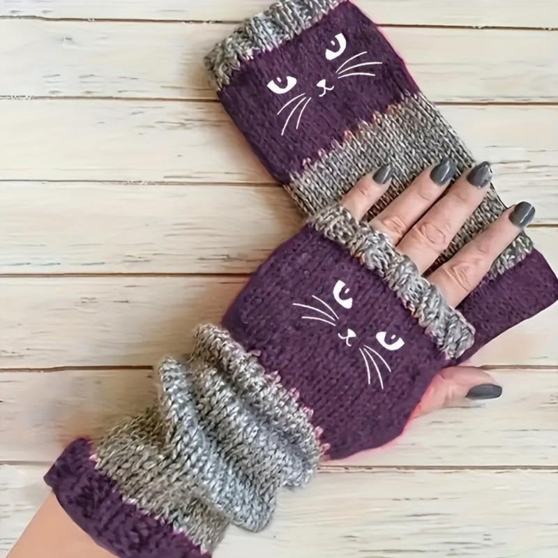 CatKnit – Cozy Fingerless Winter Gloves