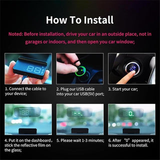 🚗 Head-Up Display Car GPS Digital Speedometer – HUD for Cars, Trucks & Motorcycles