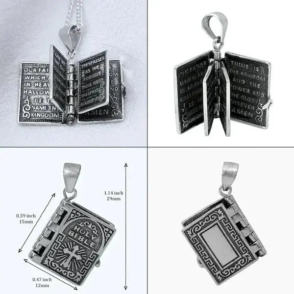 Sterling Silver Tiny Bible Necklace marnetic