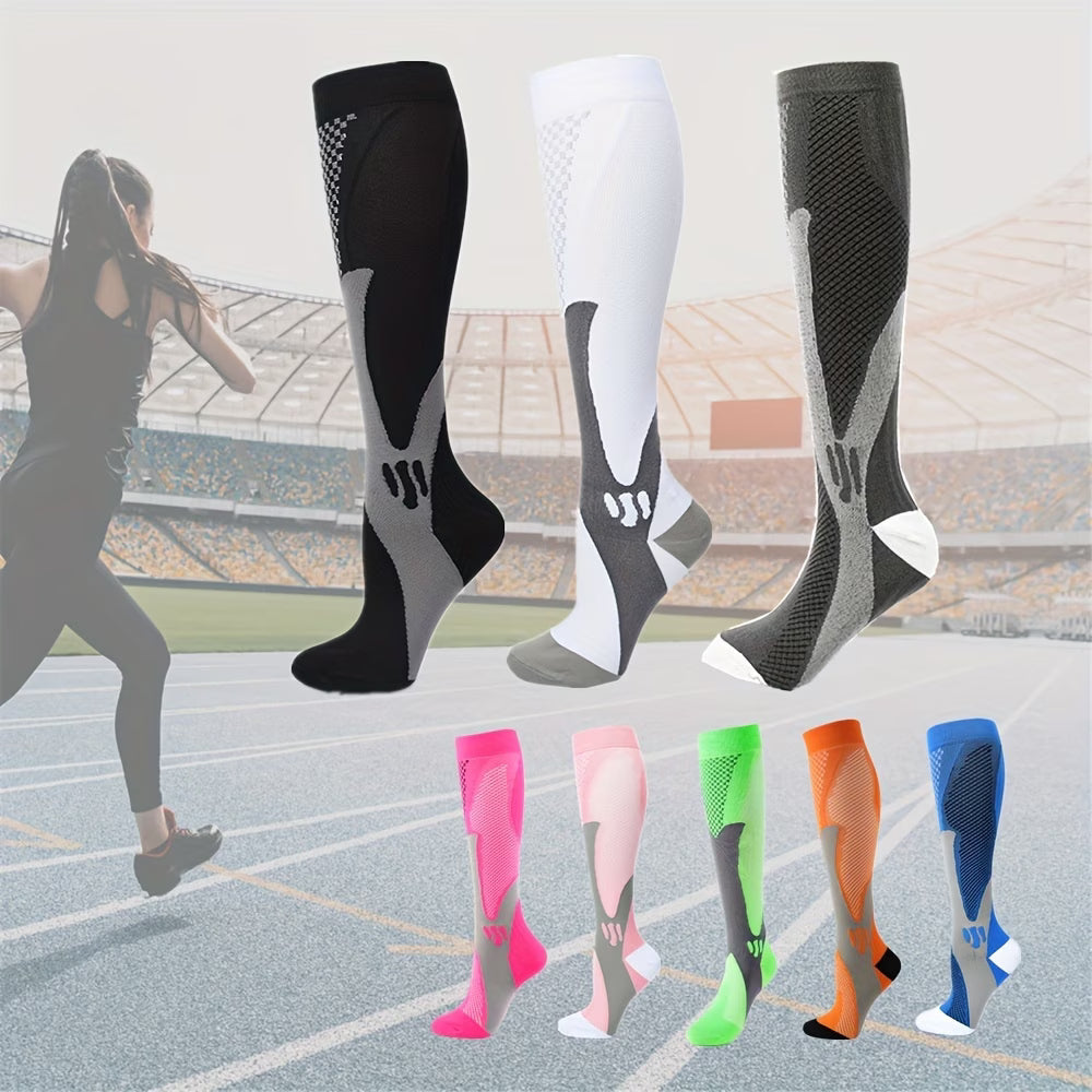 Unisex Professional Outdoor Fitness Compression Socks，Ankle Support&Calf Muscle Support