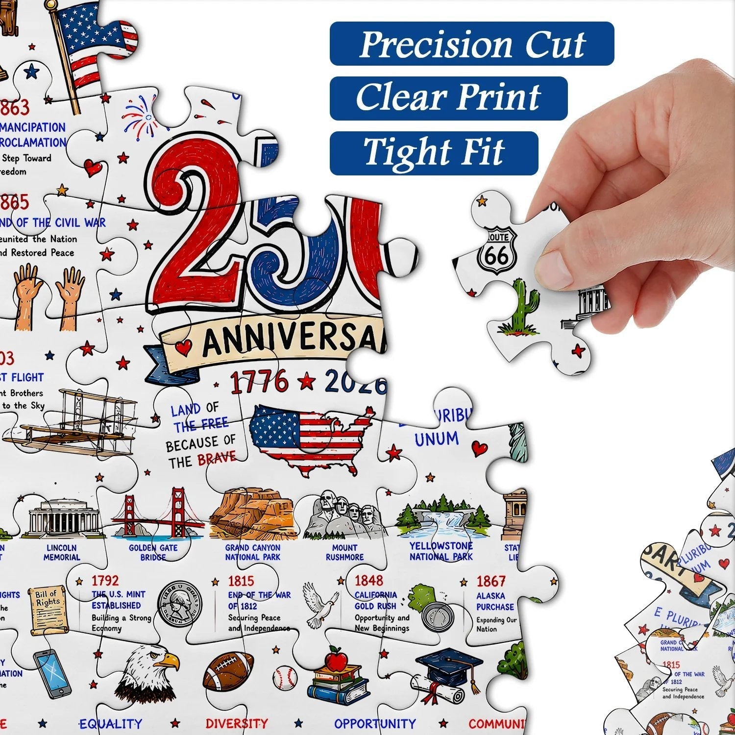 🧩 Patriotic America Jigsaw Puzzle 1000 Pieces🎁Buy 2 Free Shipping