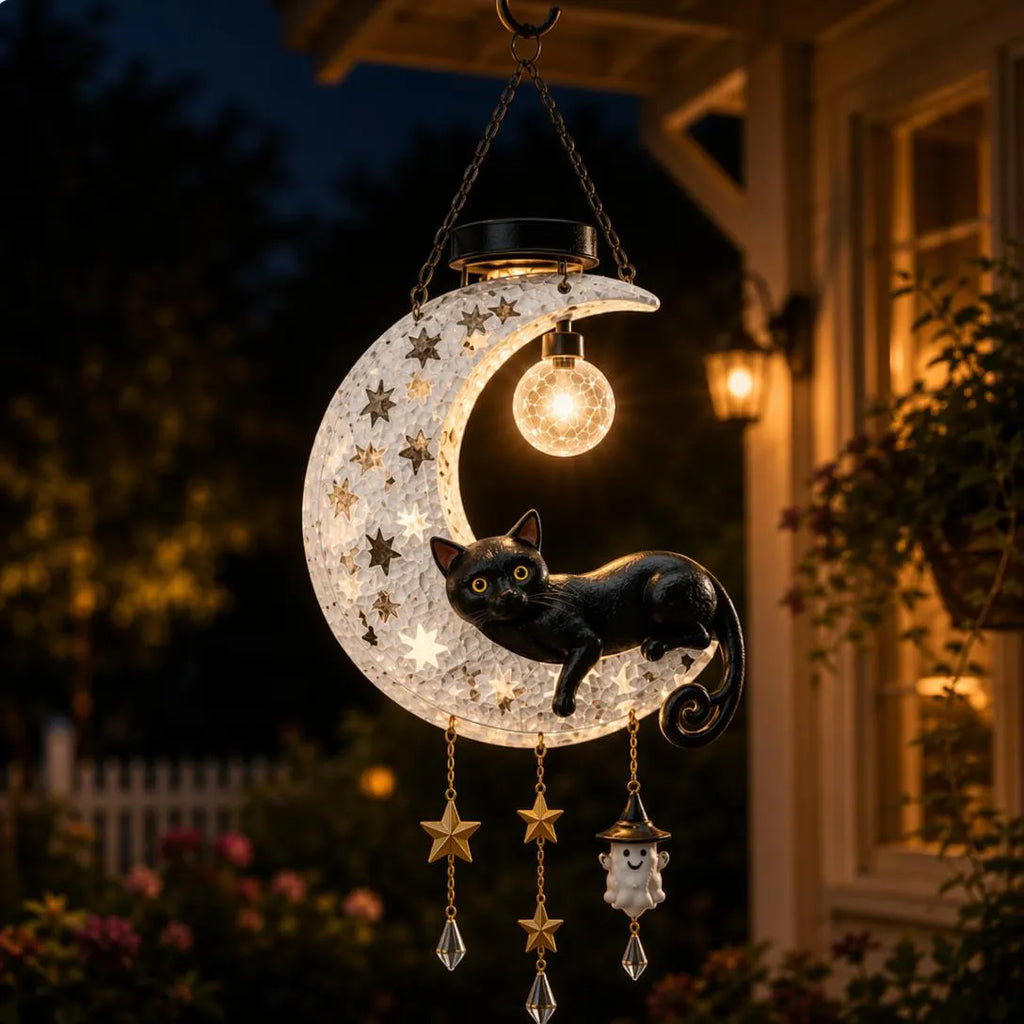 MoonGlow – Solar Crescent Moon Cat Lantern