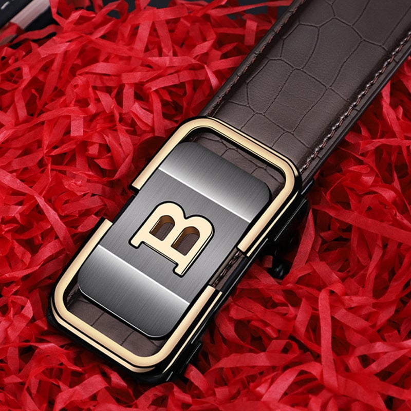 RegalCroc – Crocodile-Pattern Auto Buckle Belt