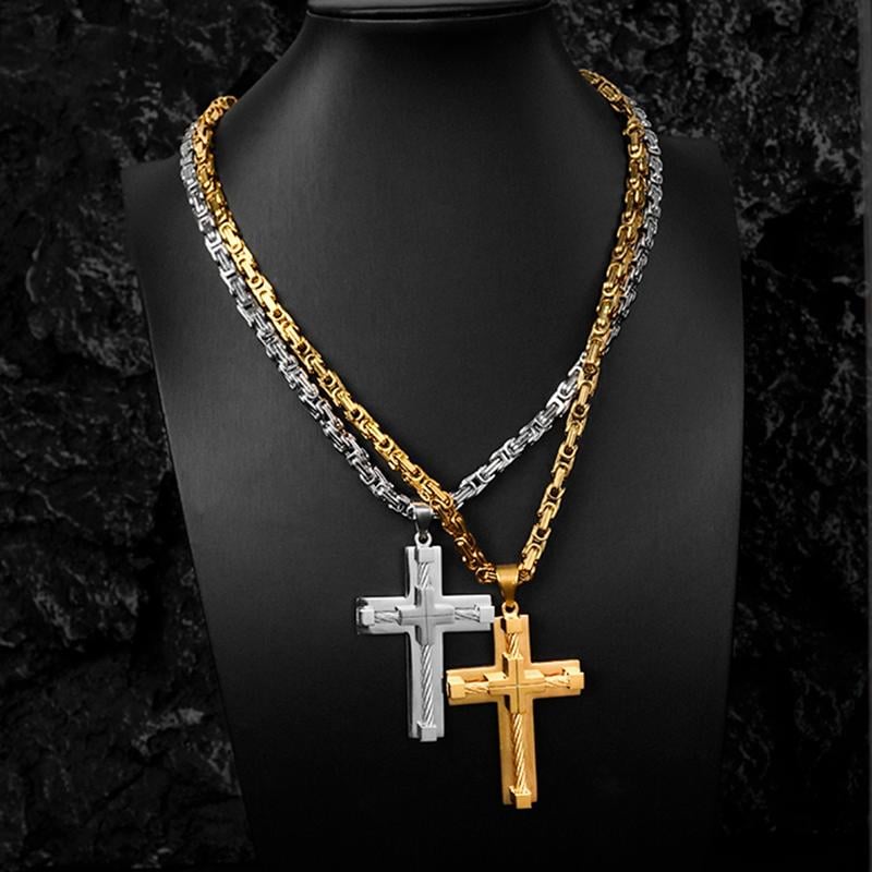 Blackstone Cross - Masculine Faith Necklace