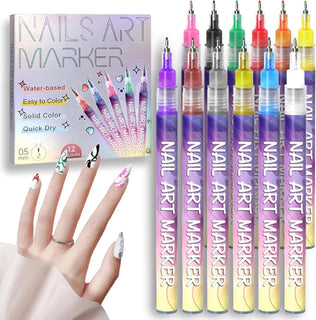 12 Colors - Nail Art Pen Set