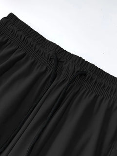Women's Capris Pants - Loose Fit, Summer Drawstring Waist, Zippered Pockets, Breathable High-Stretch Fabric, Suitable for Everyday Wear