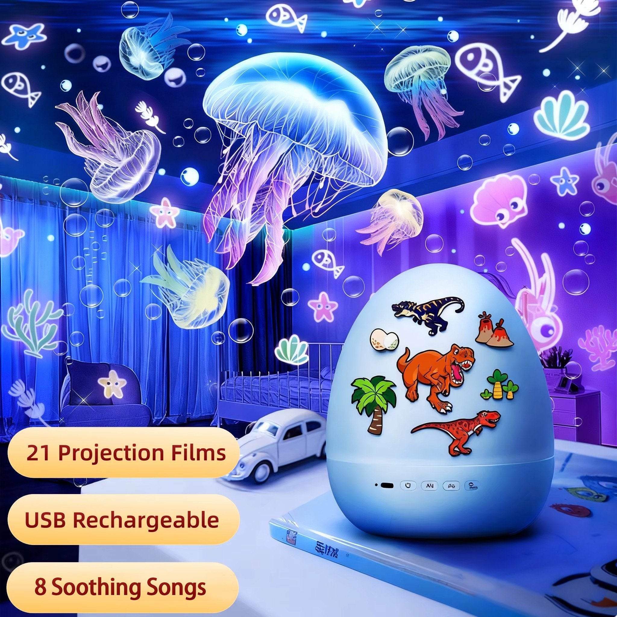 DinoGlow – Dinosaur Egg Night Light Projector