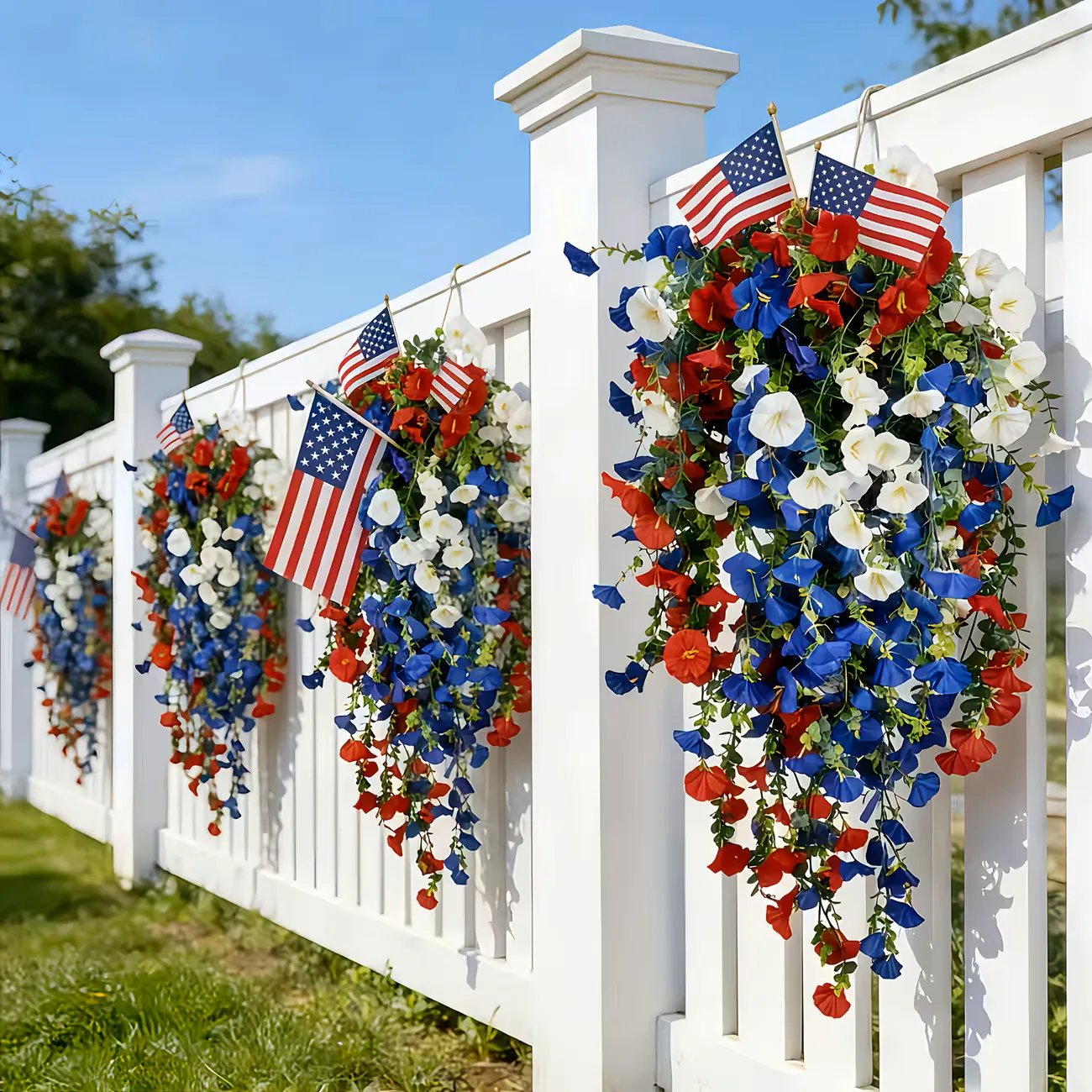 LibertyBloom – Patriotic Hanging Flower Baskets