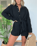 BreezeMuse - Boho Button-Down Dress for Effortless Style
