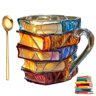 BookBlend – 3D Stacked Book Coffee Mug