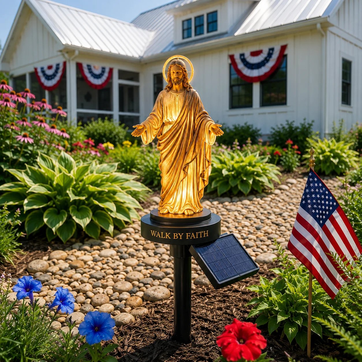 FaithGlow – Solar Jesus Garden Light