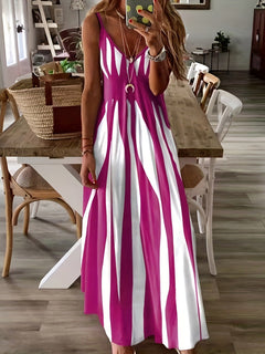 AureliaGlow – Striped Maxi Cami Dress