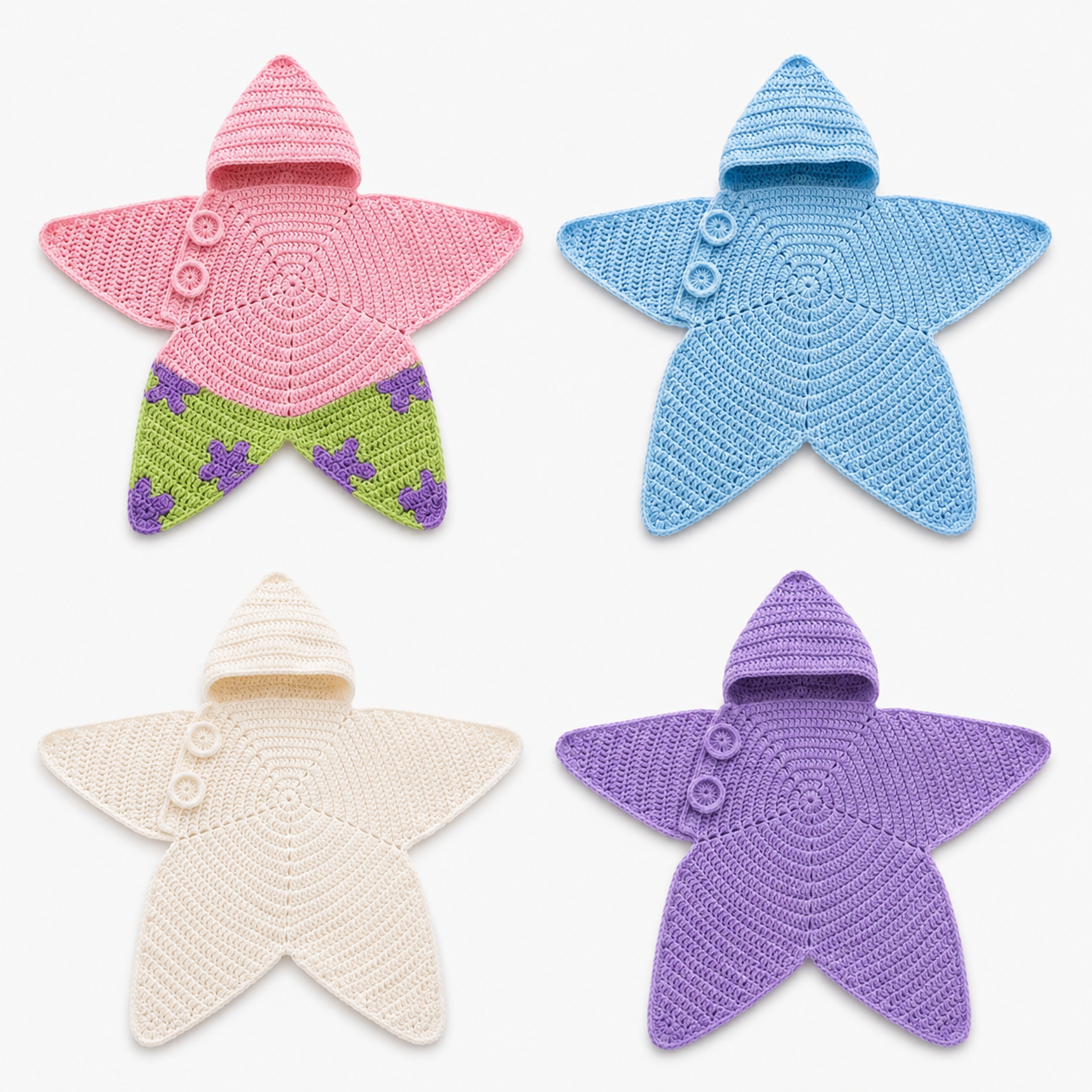 LittleLuna – Hooded Crochet Baby Comfort Blanket