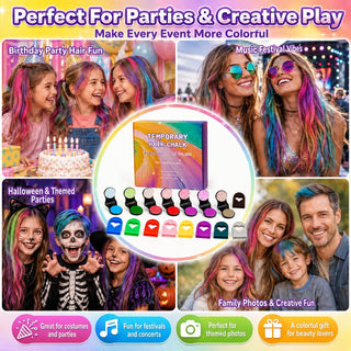 ColorRush – 12-Color Temporary Hair Chalk Applicator Set