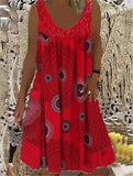 BreezeBloom – Sleeveless Summer Print Dress