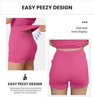 SculptEase – Shaping Backless Sports Dress with Bathroom Friendly Design