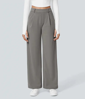 EleganceFit – High Waist Straight Casual Pants