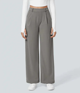 EleganceFit – High Waist Straight Casual Pants