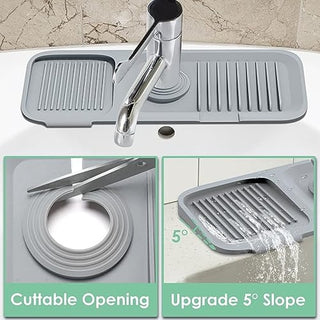 SplashMate - Adjustable Silicone Faucet Mat | Always Clean, Never Wet!