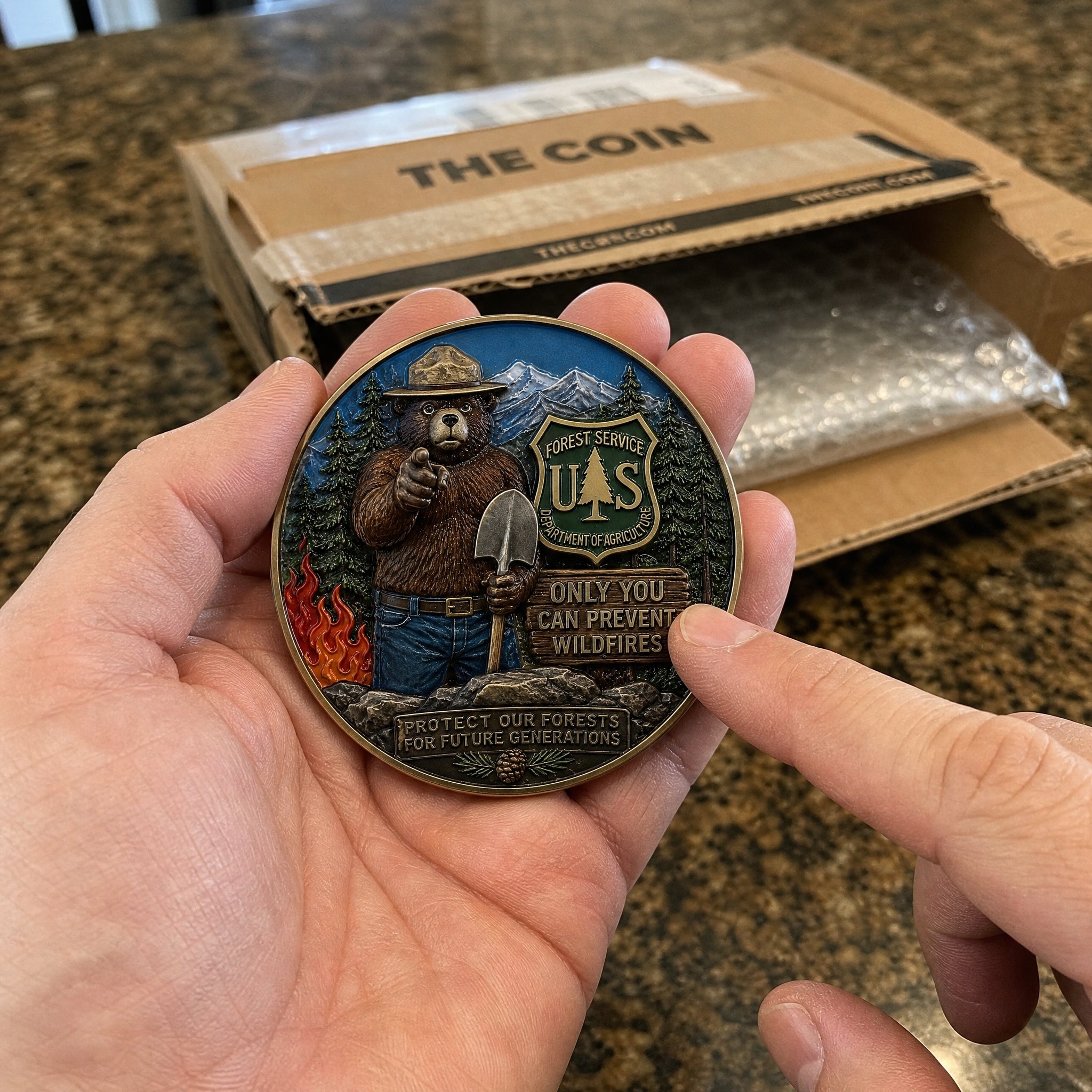 🏆Last Day Promo: 49% OFF! 🐻USFS Only You Can Prevent Wildfires Challenge Coin