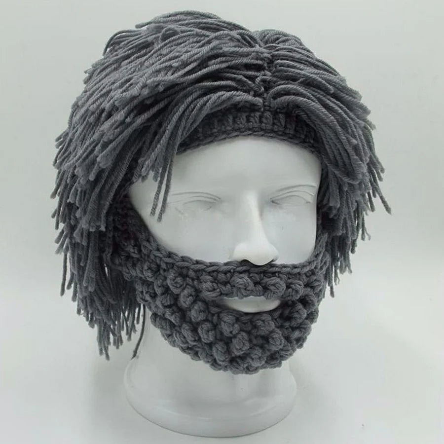 BeardBoss – Knitted Beard Beanie with Hair Wig