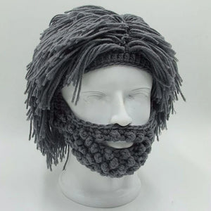 BeardBoss – Knitted Beard Beanie with Hair Wig