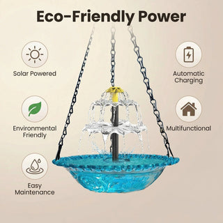 SolarCascade – Hanging Bird Bath Fountain
