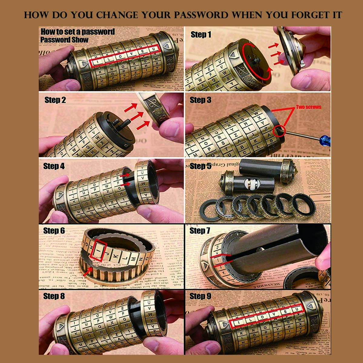 CodeHeart – Mini Cryptex Secret Lock Gift