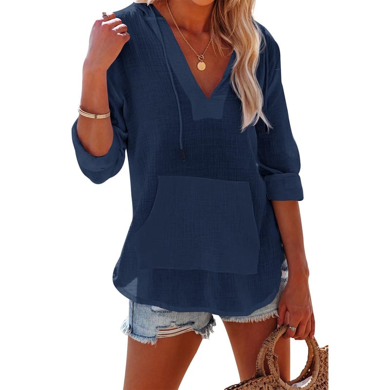 WaveLuxe - Oversized Hooded Cover Up Shirt