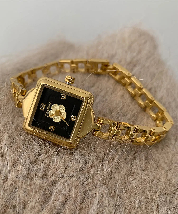 GoldenBloom – Camellia Square Dial Chain Watch