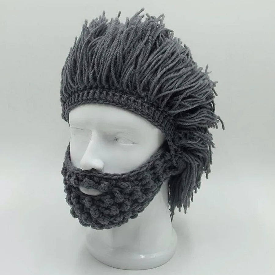 BeardBoss – Knitted Beard Beanie with Hair Wig