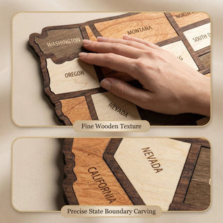 Wooden USA Travel Map Puzzle🧩A Stylish Way to Track Your Journey & Memories