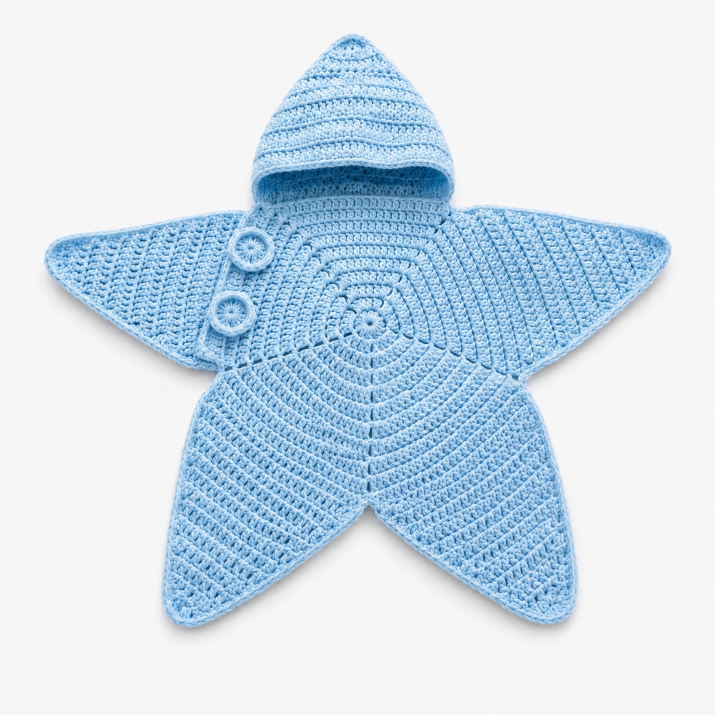 LittleLuna – Hooded Crochet Baby Comfort Blanket