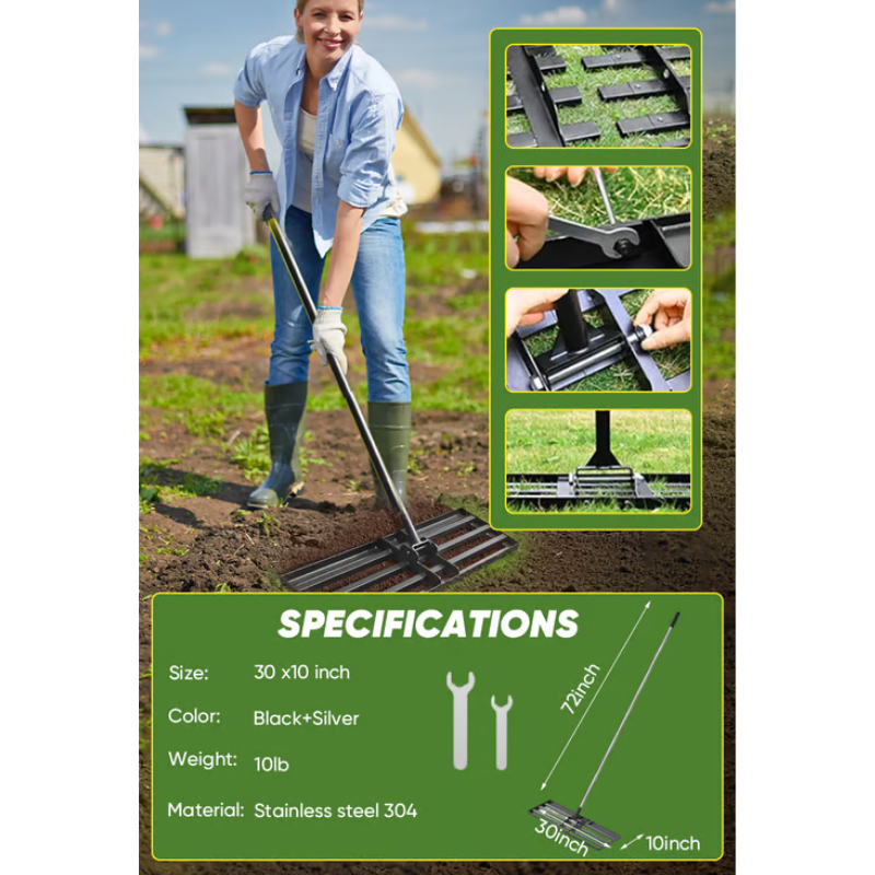 TurfTamer – Heavy Duty Lawn Leveling Rake
