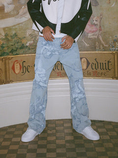 UrbanHeart - Washed Blue Street Jeans – Iconic Baggy Design