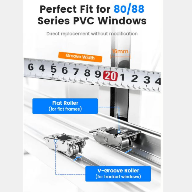 GlideEase Pulley – Premium Zinc Alloy PVC Window Rollers